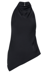 Seraphine Satin Halter Top - Black